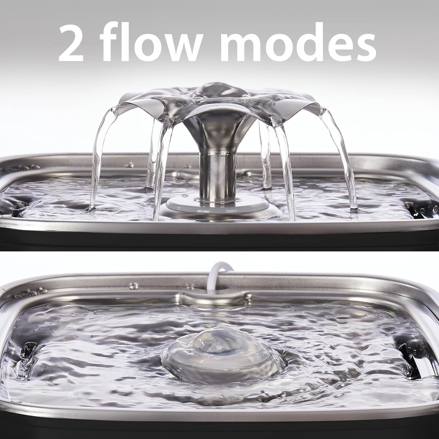 Innovation Award Winner Stainless Steel Cat Water Fountain, 108Oz/3.2L Automatic Pet Fountain Dog Water Dispenser with Replacement Filters & Silicone Mat for Cats, Dogs (Space Black)