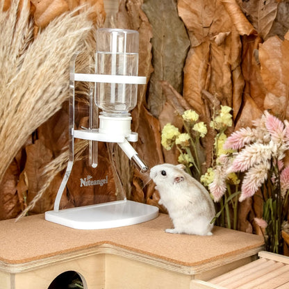 Water Bottle with Stand for Syrian Dwarf Hamsters Gerbils Mice Rats Degus Small Pet (Transparent)