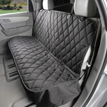 Back Seat Pet Cover for Dogs W/O Hammock – 54" Wide, Waterproof Car Seat Cover, Non-Slip, Heavy-Duty – Fits Cars, Suvs, Small Trucks – 2 Seat Belt & Latch Access – Back Seat Protector (Black)