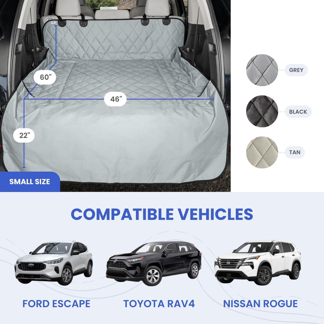 SUV Cargo Liner for Dogs – Dog Trunk Cover – Heavy-Duty, Waterproof Pet Seat Protector – Durable Cargo Liners for Dogs – Usa-Based Company - Small (Black)