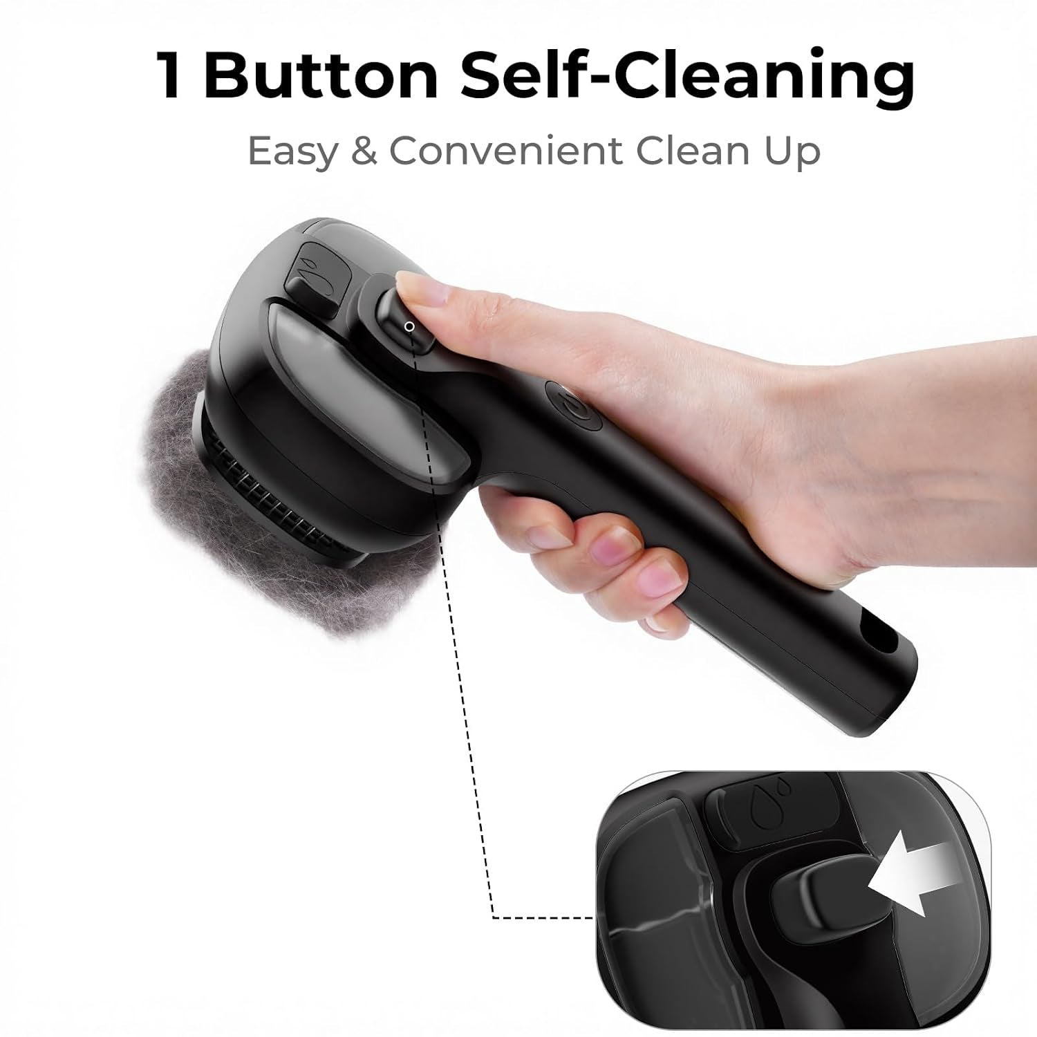 Self-Cleaning Steam Dog Cat Brush for Heavy Shedding/Long Coats | Gentle, Undercoat Removal & Smoothing, Shedding Control, for Water-Anxious Pets, 2 Cool Mist Modes, XL Tank, 240-Min Runtime