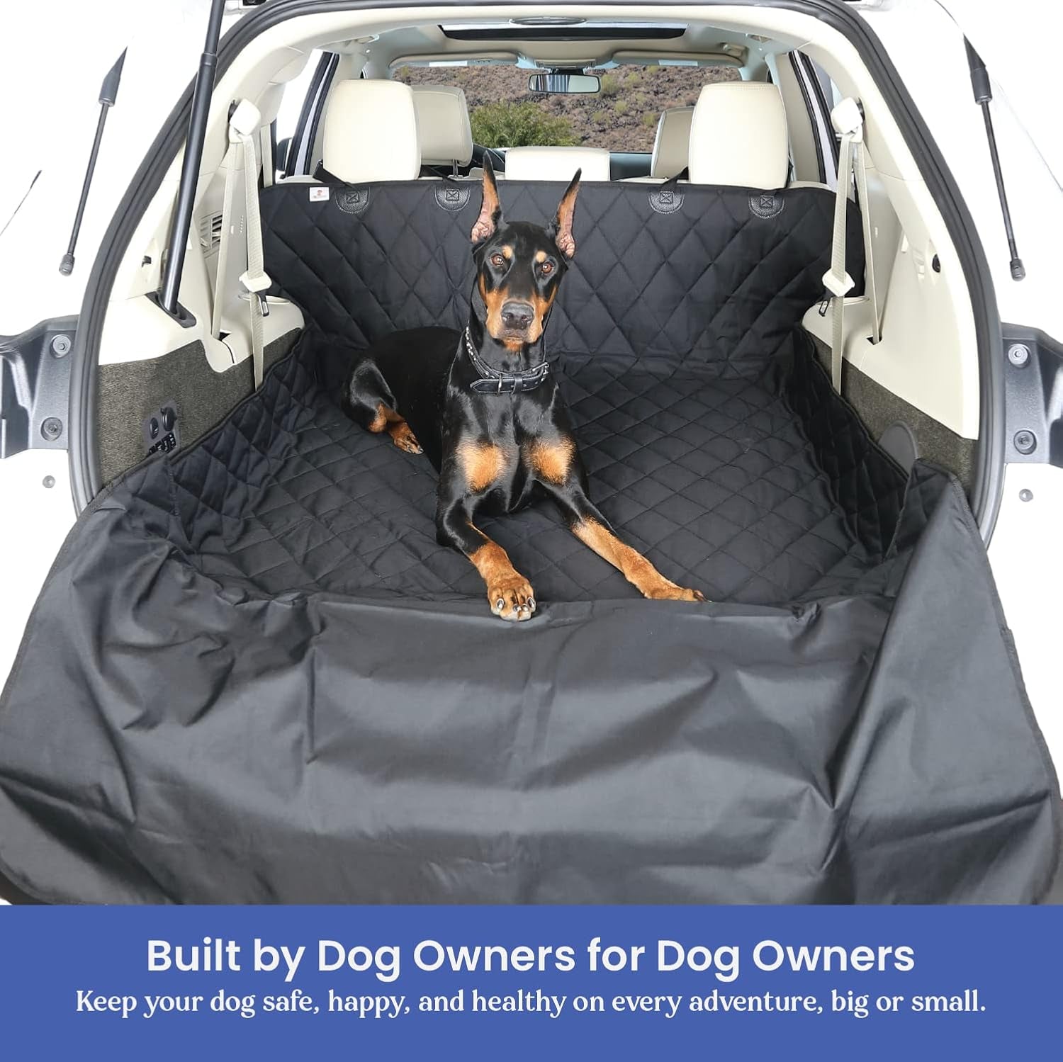 SUV Cargo Liner for Dogs – Dog Trunk Cover – Heavy-Duty, Waterproof Pet Seat Protector – Durable Cargo Liners for Dogs – Usa-Based Company - Small (Black)