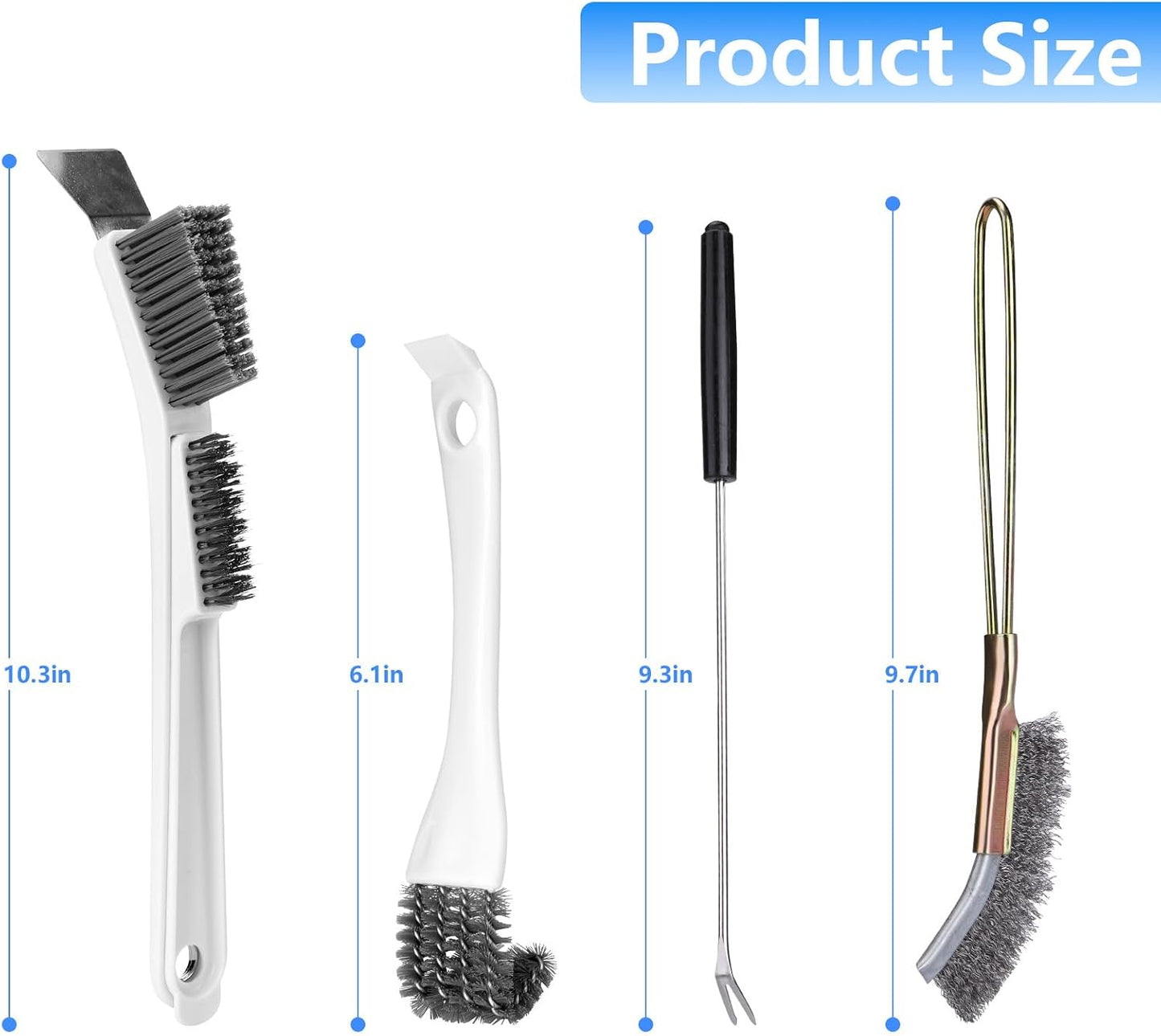 Bird Cage Cleaner Brush Kit,Bird Poop Remover Cleaning Tools Set Accessories for Small,Medium,Large,Tall,Stainless Steel,Parakeet,Budgie,African Grey Parrot,Cockatoo Birds Cage Accessories