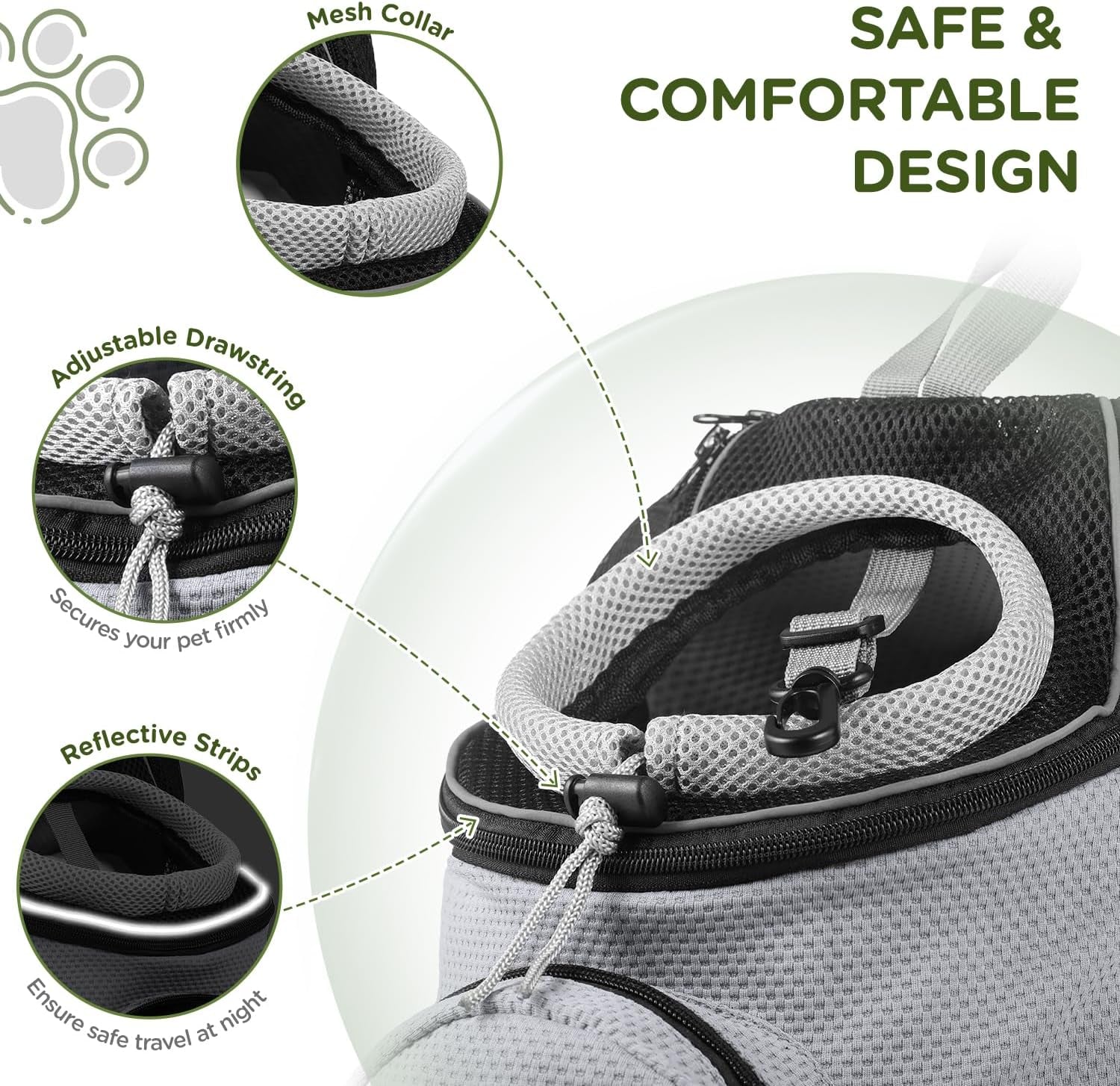 Pet Dog Backpack Carrier Small Pet Front Backpack,Ventilated Mesh Dog Travel Back Pack with Sturdy PE Bottom Support, Chest Buckle for Small Dogs & Cats, Outdoor Hiking for Pets up to 10 Lbs