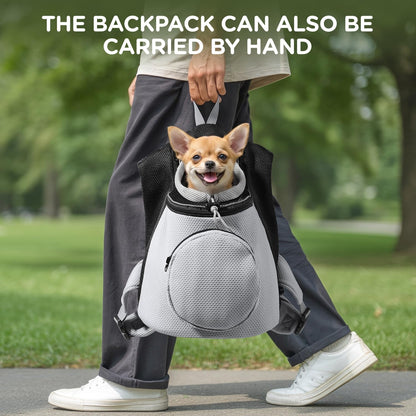Pet Dog Backpack Carrier Small Pet Front Backpack,Ventilated Mesh Dog Travel Back Pack with Sturdy PE Bottom Support, Chest Buckle for Small Dogs & Cats, Outdoor Hiking for Pets up to 10 Lbs