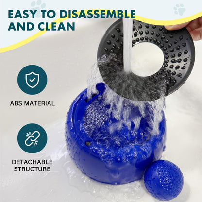 Rolling Ball Dog Lick Bowl, Slow Feeder Dog Bowls, Non-Slip Design, Interactive Dog Licking Toy & Dog Enrichment Toys, Dog Lick Ball Bowl for Wet Food, Yogurt, Bone Broth, Nutrient Solution (Blue)