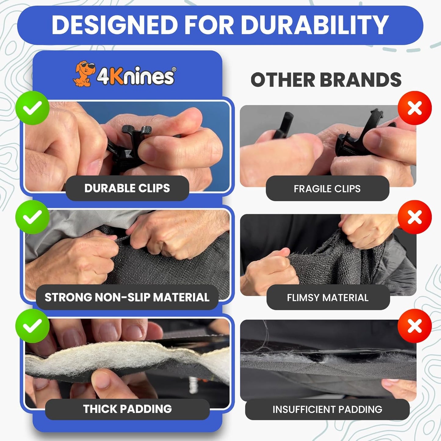 Back Seat Pet Cover for Dogs W/O Hammock – 54" Wide, Waterproof Car Seat Cover, Non-Slip, Heavy-Duty – Fits Cars, Suvs, Small Trucks – 2 Seat Belt & Latch Access – Back Seat Protector (Black)