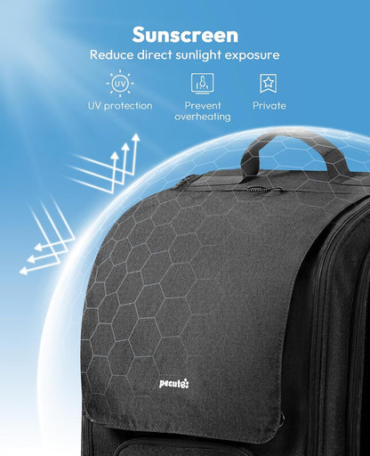 Cat Backpack Carrier, Large Space Cat Bubble Backpack, Breathable Cat Carrier, Shaded Dog Backpack Carrier, Ergonomic 3D Design for Travel, Hiking, Walk, Suitable for Shopping, Car, Vet, Black